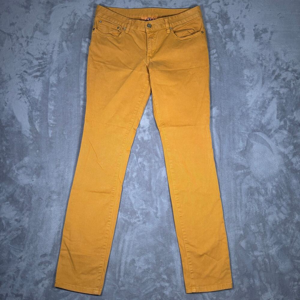 Tory Burch Ivy Super Skinny Mid Rise Jeans Women’s 30 Mustard Yellow Stretch